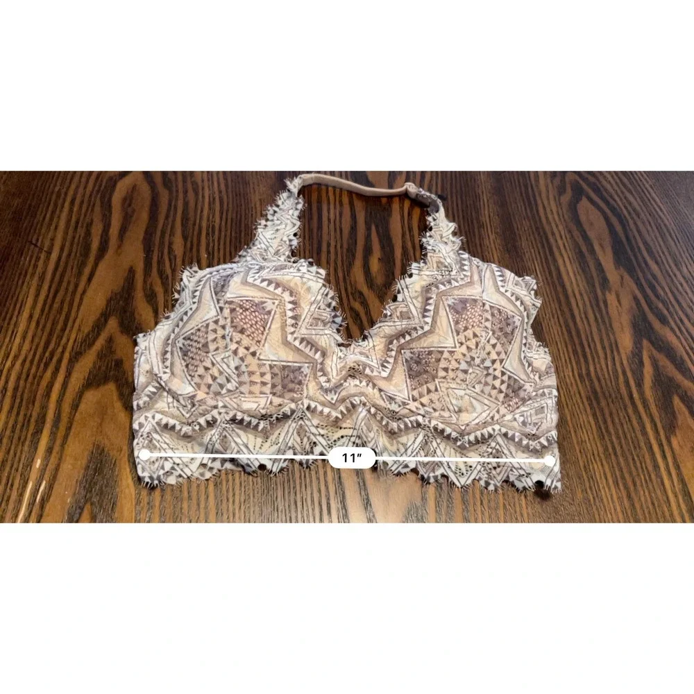 Victoria's Secret Pink lace bralette lightly lined Womens S Aztec halter bra EUC